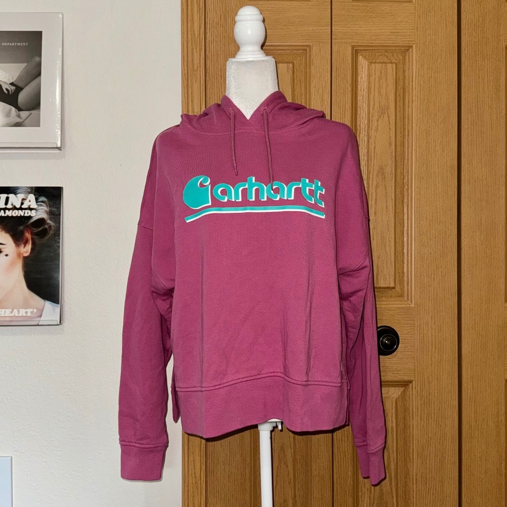 Carhartt Tencel Fiber Series Loose Fit Hoodie Pink Women's Large 12-14 Casual